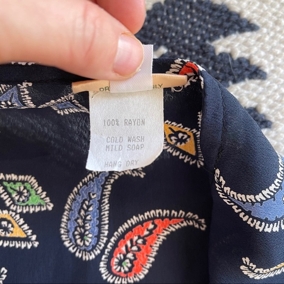 Nathalie Seavers Stanwyck Paisley Dress Navy Maxi Short Sleeve - Picture 5 of 7